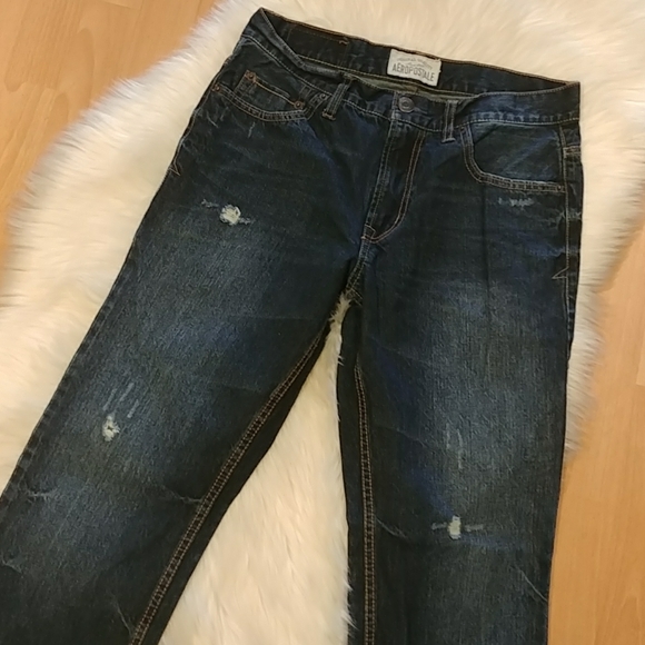Aeropostale Men Distressed Essex Straight Leg Jean - Picture 7 of 10